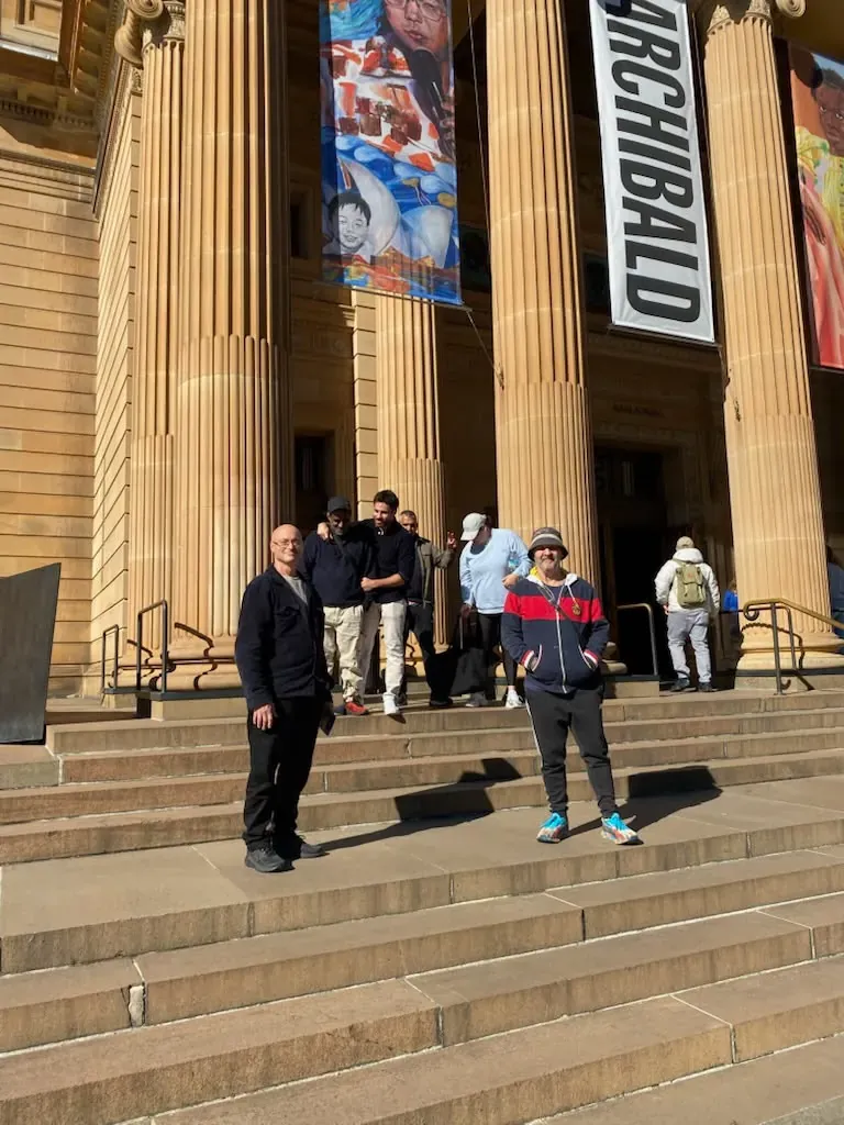 Rec group members on the steps of the Art Gallery of New South Wales