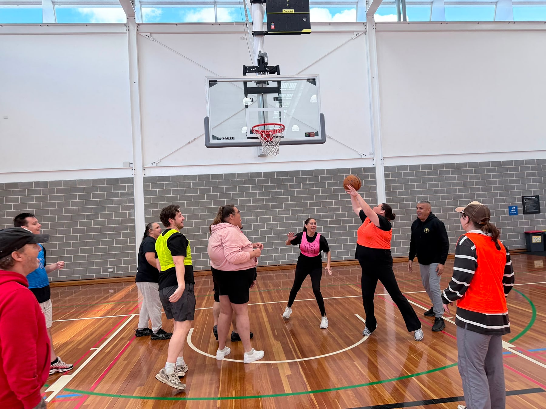 Get Active participants enjoying an inclusive basketball game together at Perry Park Recreation Centre